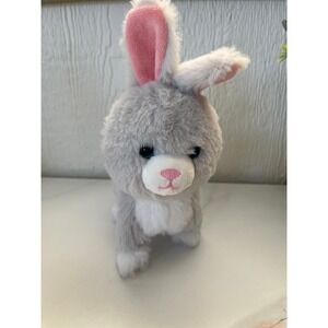 Kid Connection Plush Stuffed Animal Gray Bunny Rabbit Toy that hops
